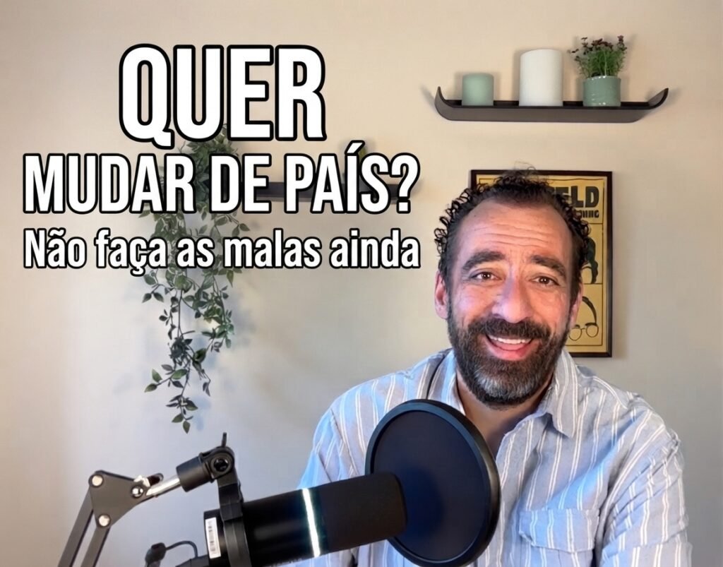Mala e passaporte de quem vai mudar de país